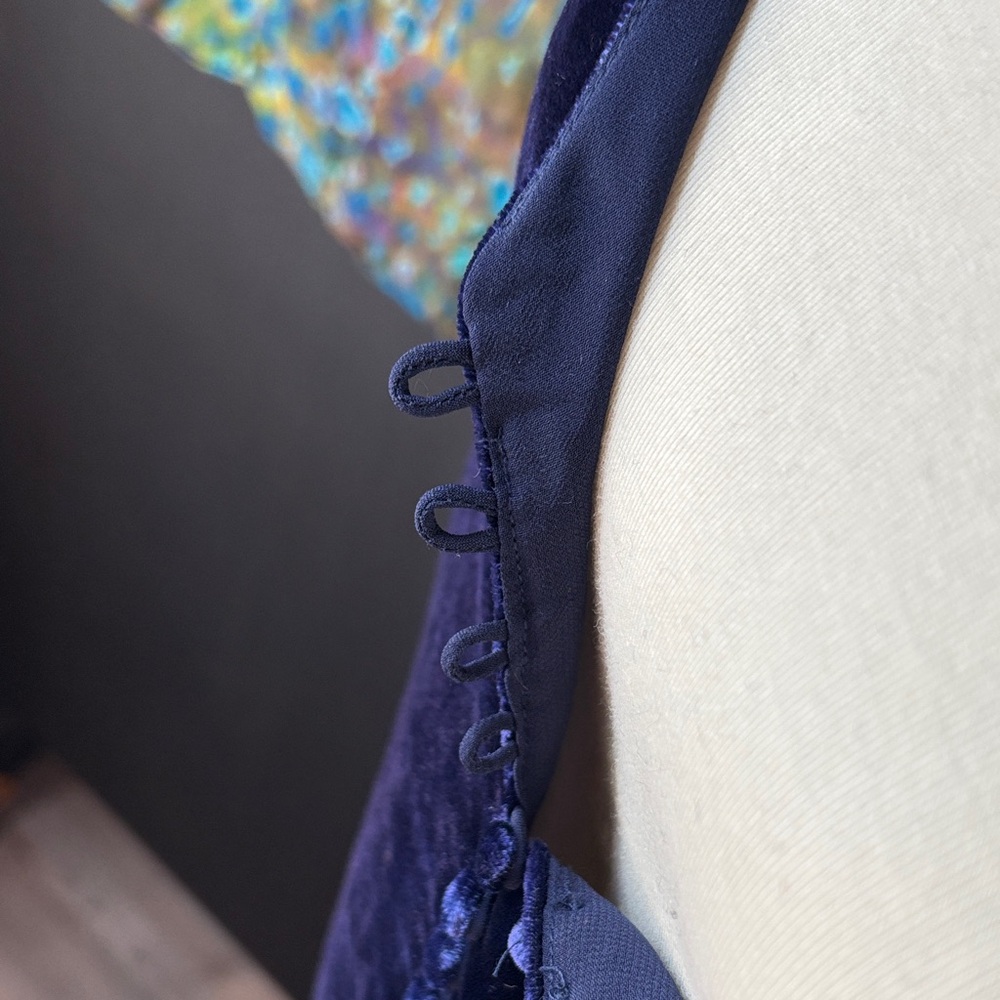 Madewell Gorgeous Navy Blue Velvet Button-down Camisole - Picture 5 of 5